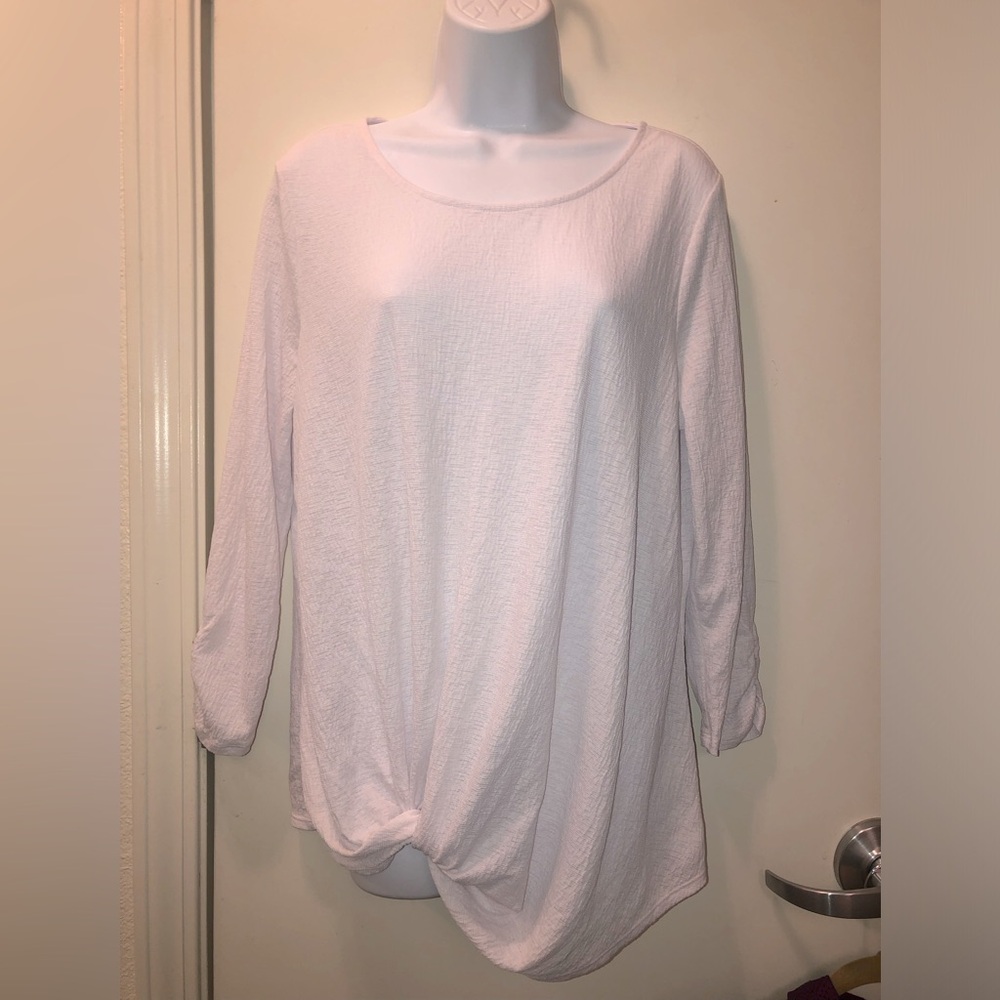 NOTATIONS - Women's ‘Pinkish’ White Textured Top